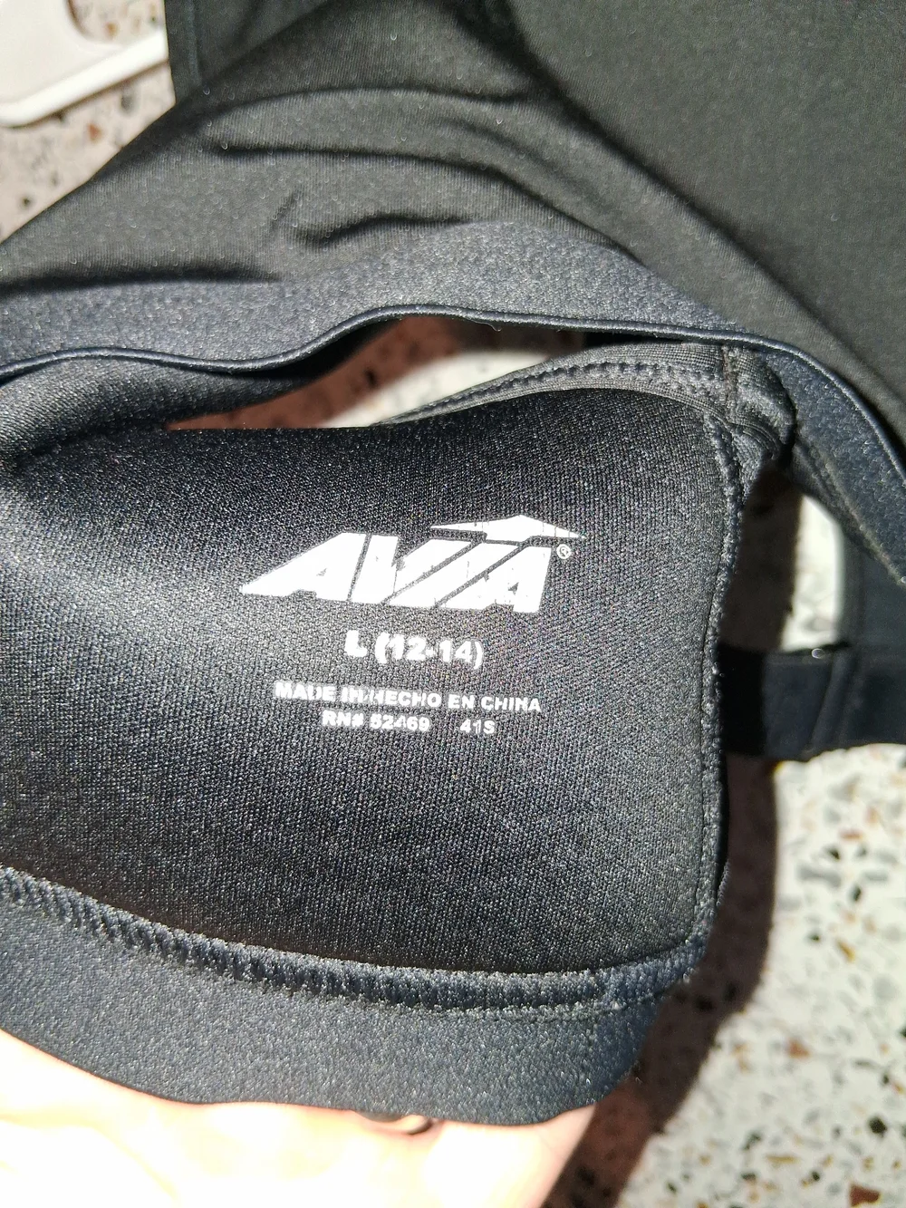 Women's Avia Sports Bra Size Large Black Padded Wireless